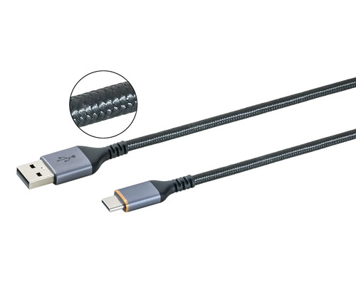 USB-Kabel mit USB-A-Stecker und USB-C-Stecker