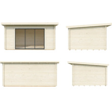Gartenhaus Palmako Lea 14,2 m² Schiebetür Isolierglas inkl. Fußboden 494 x 402 cm natur