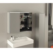 Armoire de toilette à LED Jungborn QUATTRO/NOVE/SEDICI LxHxP 80x70x20 cm gris clair