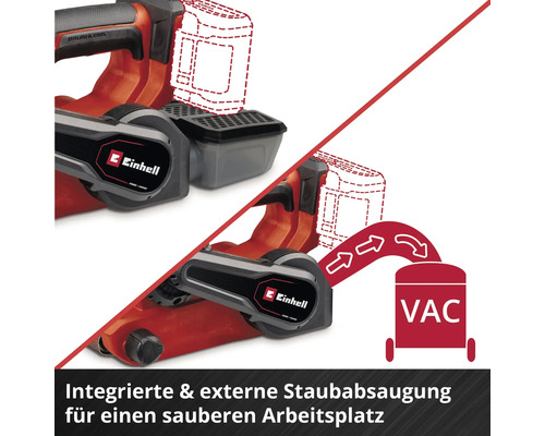 Illustration d'une scie circulaire à main avec aspiration de poussière interne et externe pour un poste de travail propre