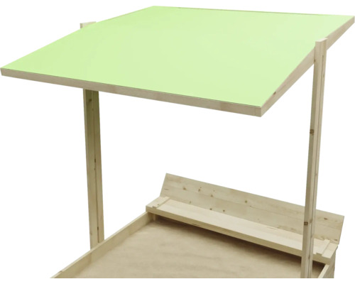 Bac à sable en bois avec toit de protection solaire