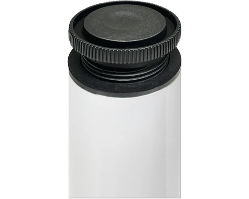 Récipient blanc avec bouchon à vis noir