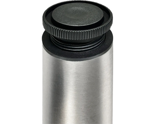 Vue détaillée d''un pied de meuble avec vis de réglage.