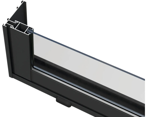 Detailansicht eines Fensters mit Rahmen und Glas