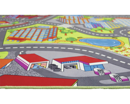 Spielteppich mit Stadtmotiv und Straßendesign