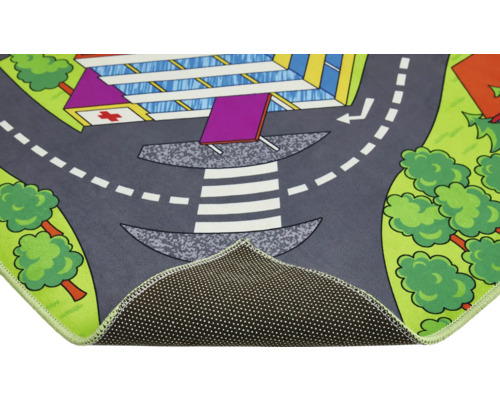 Spielteppich mit Strassenmuster und Gebäuden