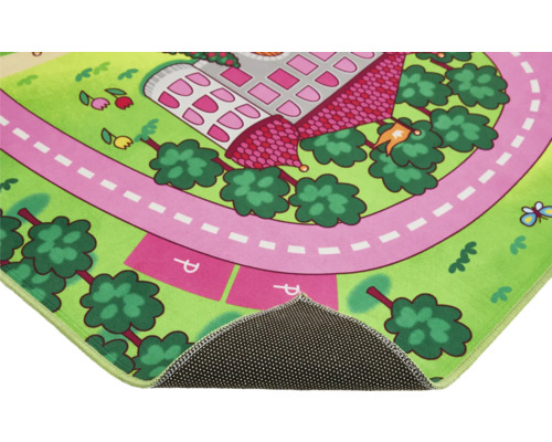 Spielteppich mit Schlossmotiv und Straßendesign