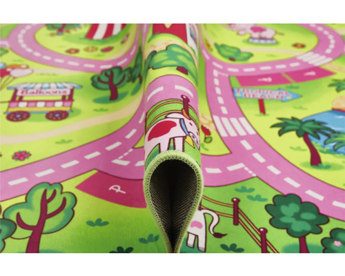 Spielteppich mit Strassen und Tiermotiven