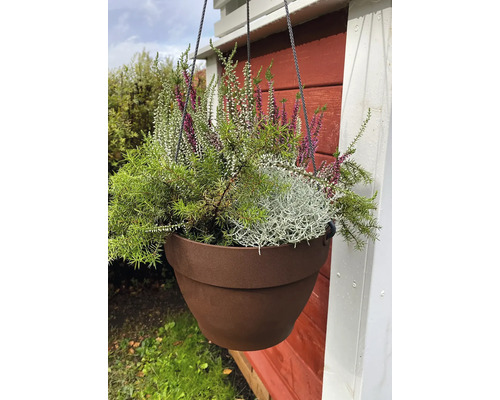 Suspension avec bruyère et plantes vertes