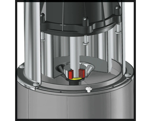 Vue intérieure d''une pompe avec différents composants.