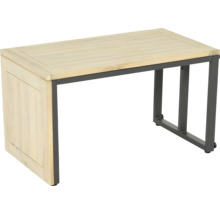 Rechteckiger Gartentisch mit Holzplatte und Metallgestell