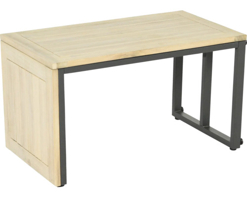 Rechteckiger Gartentisch mit Holzplatte und Metallgestell