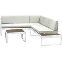 Ensemble salon de jardin avec canapé d''angle et table basse