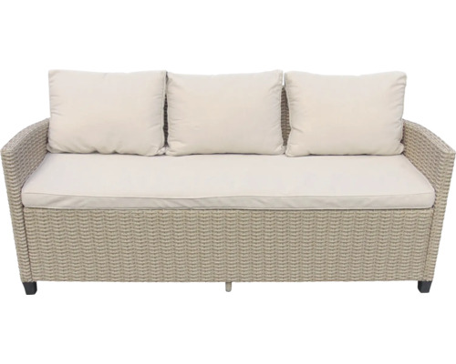 Gartencouch mit drei Kissen und Sitzpolster