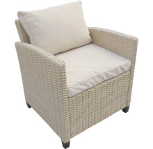 Korbsessel mit Kissen für den Aussenbereich