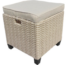Geflochtener Hocker mit Kissen für den Außenbereich