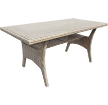 Gartentisch mit Rattanrahmen und Ablagefläche