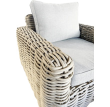 Korbsessel mit Sitzkissen und Rückenlehne