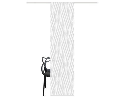 Schiebetür mit Wellenmuster und Metallschiene