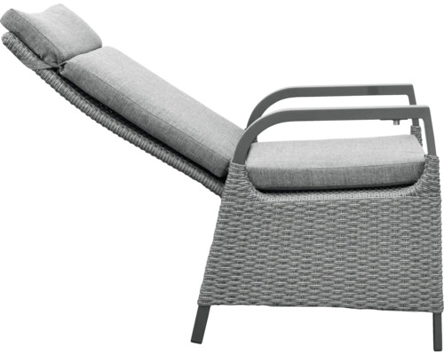 Chaise de jardin avec dossier réglable et coussins