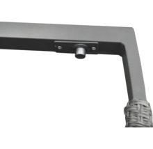 Vue détaillée d''un meuble avec cadre en métal et élément de fixation