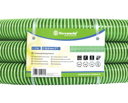 Tuyau spiralé d''aspiration pour pompe Floraworld, 5 mètres de long