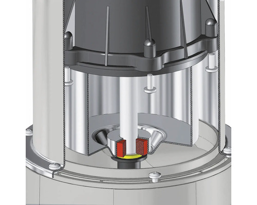 Vue détaillée d''une pompe mettant l''accent sur les composants internes