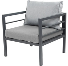 Fauteuil de jardin avec accoudoirs et coussin d''assise