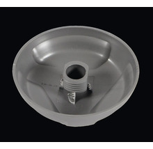 Abat-jour gris avec ouverture centrale pour fixation de luminaire.
