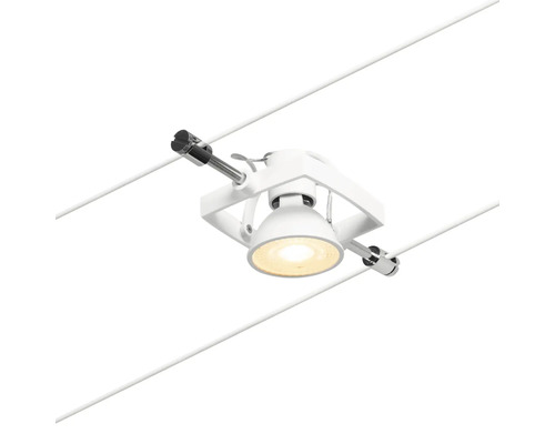 Weisses Seilsystem mit LED Spotleuchte