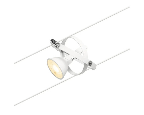 Weisse Seilleuchte mit einem Spot für die Innenbeleuchtung