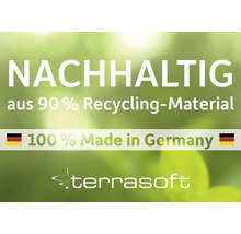 Nachhaltig aus 90 Prozent Recycling Material, 100 Prozent Made in Germany