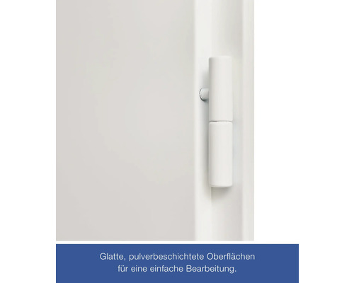 Detailansicht einer Tür mit Scharnier