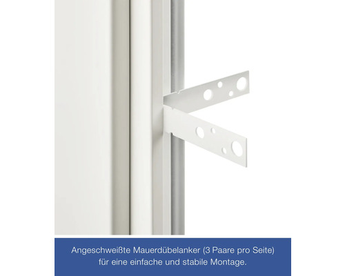 Detailaufnahme der angeschweissten Mauerdübelanker zur einfachen und stabilen Montage