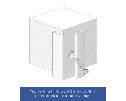 Befestigungsprofil mit Schraube zur Montage