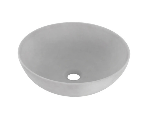 Vasque à poser grise avec design rond et trou d''évacuation