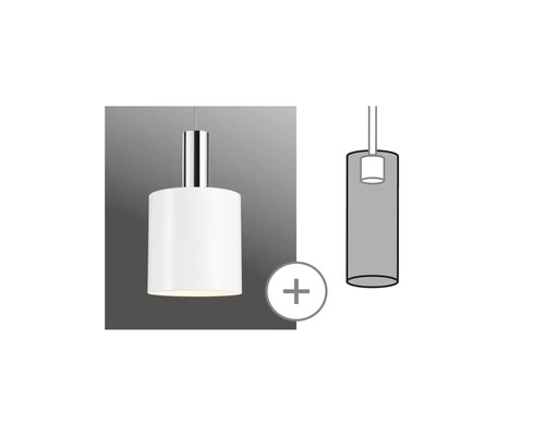 Hängelampe mit zylindrischem Lampenschirm