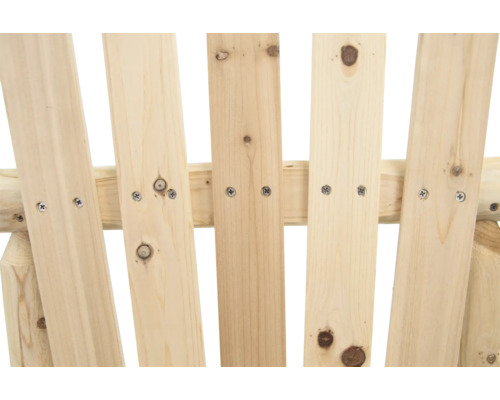 Vue détaillée de la construction en bois avec des vis