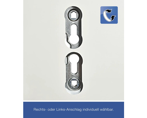 Türbeschlag mit individuell wählbarem Rechts- oder Links-Anschlag