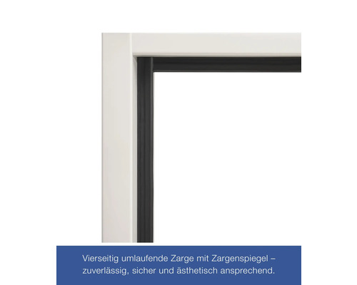 Detailansicht einer Türzarge mit Dichtungen