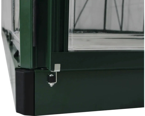 Image détaillée d''une serre, montrant la construction et les matériaux