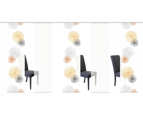 Panneaux japonais avec motif abstrait de cercles et chaise