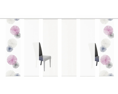 Mehrteilige Schiebegardine mit floralem Muster