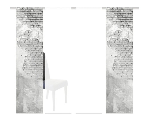 Schiebevorhang mit Backsteinmauer-Motiv