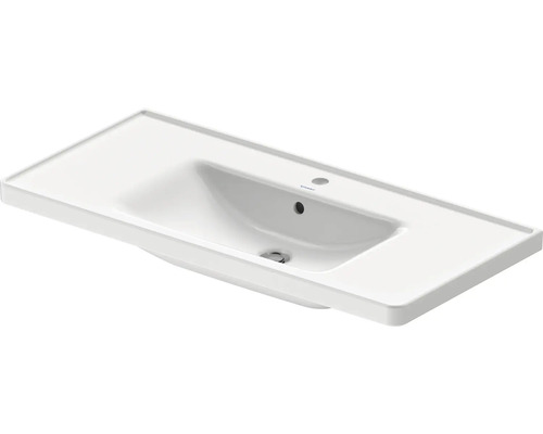 Vasque rectangulaire en céramique avec trou pour robinet et trop-plein