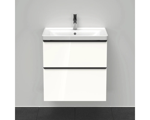 Meuble sous-lavabo avec deux tiroirs et lavabo en céramique