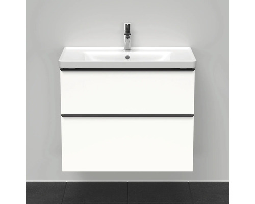 Meuble-lavabo avec meuble sous-vasque et deux tiroirs, robinetterie incluse pour la salle de bain