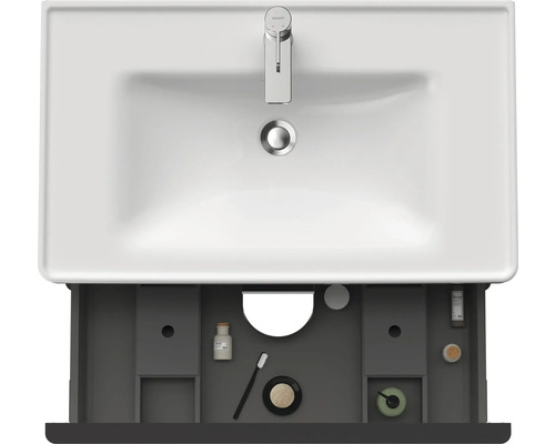 Vasque avec meuble sous-vasque ouvert pour ranger les accessoires de salle de bains