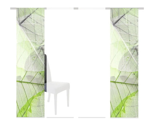 Panneau coulissant avec motif de feuilles et système de rideau coulissant