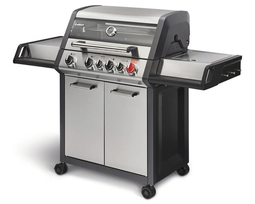 Grill à gaz avec meuble bas et étagères latérales